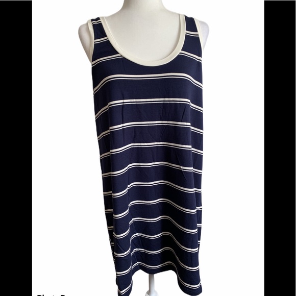 BB Dakota Navy and Cream Stripped Tank Dress - Picture 4 of 7